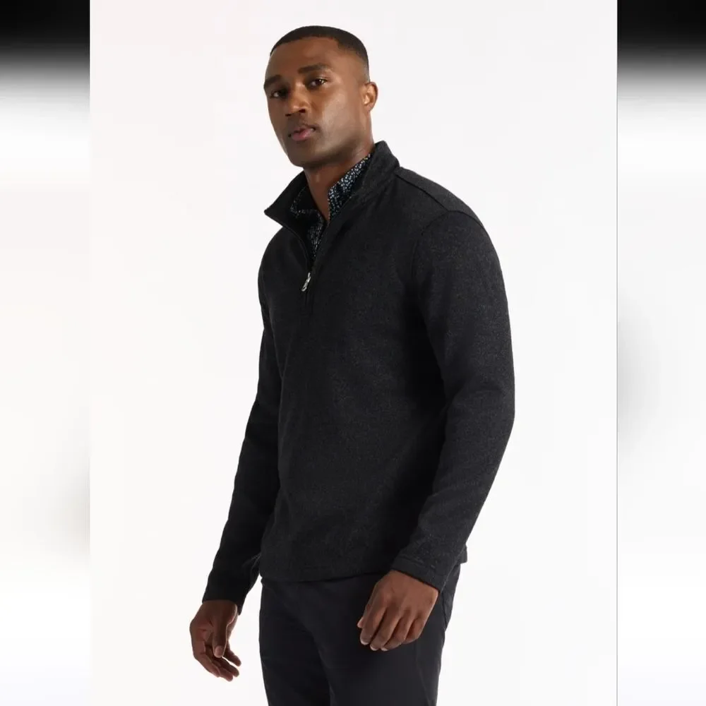 Robert Graham Kenwood Long Sleeve Quarter Zip Sweater Black Size M